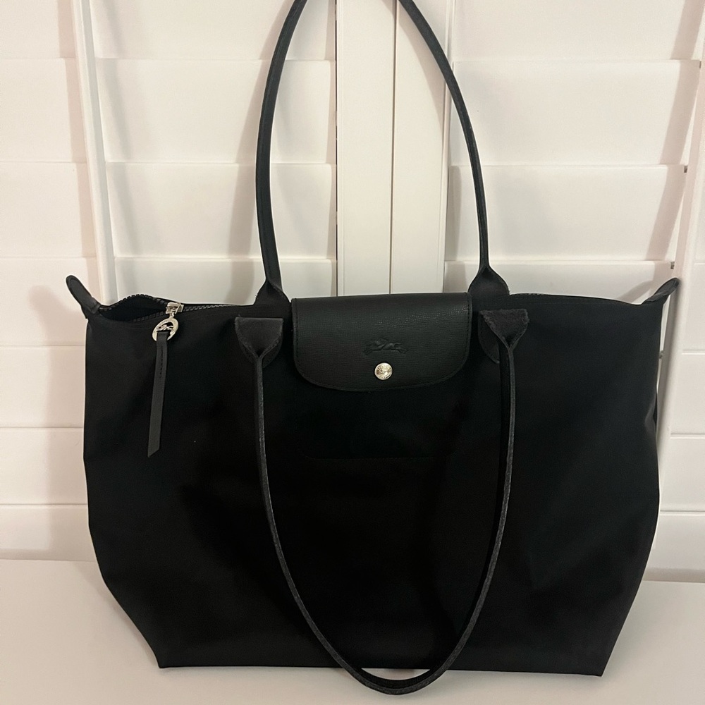 Longchamp Black Large Le Pliage Tote